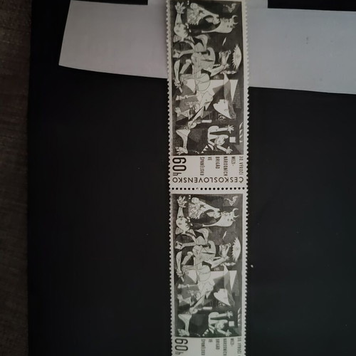 Czechoslovakia 1966 Guernica Picasso Stamp Duo like new