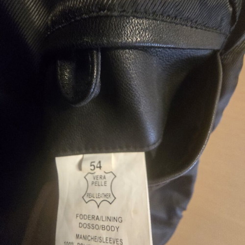 Berto Lucci men's leather jacket black like new, size 54