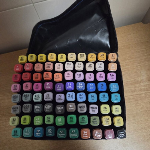 Alcohol-Based Markers Set 80 Pieces with Dual Tips and Storage Case New