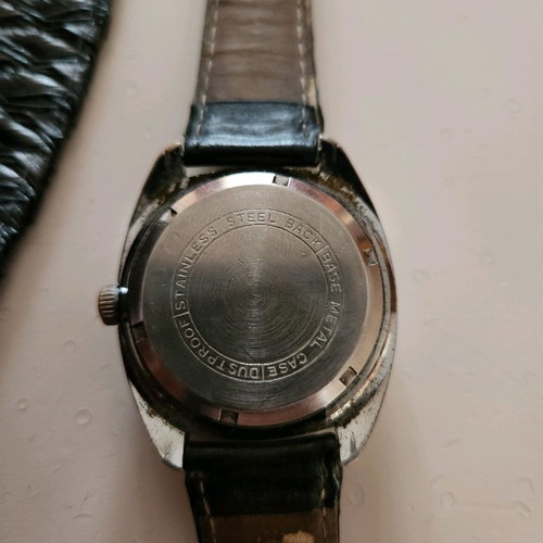 Seiko 5 vintage used men's watch blue antimagnetic