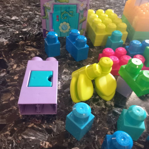 Mega Bloks First Builders colorful building blocks used