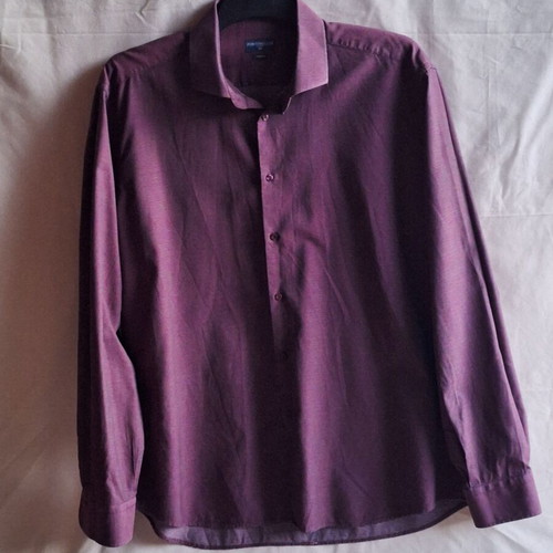 Portobello's XXL Burgundy Cotton Micro Pattern Shirt