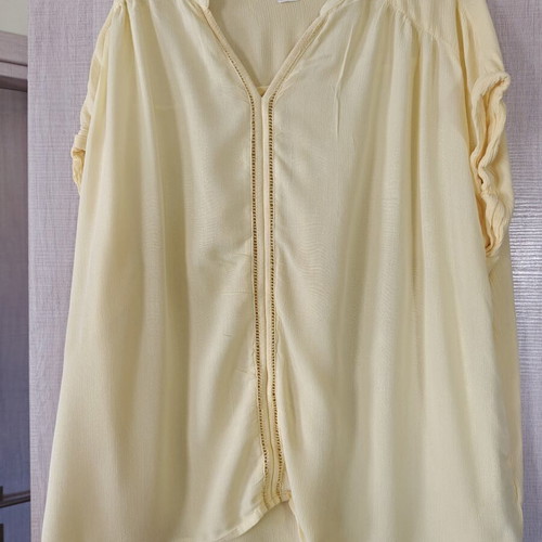 Plus size blouse, yellow, size XXXL