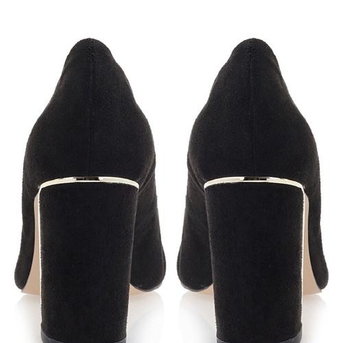 Exe black suede pumps size 40 like new with block heel