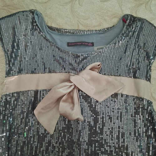 Fornarina dress with sequins and bow, new, sleeveless