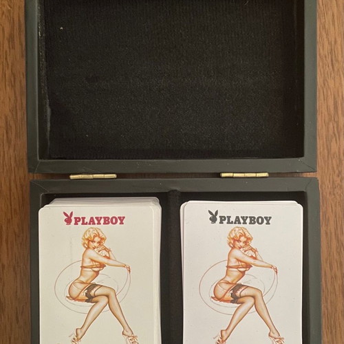 Playboy collectible playing cards in case, new, set of 2