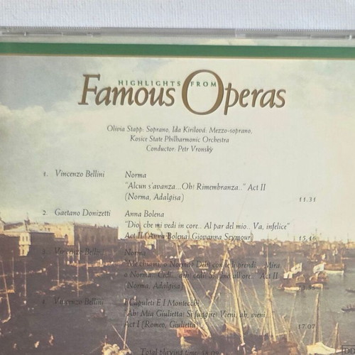 Famous Operas Bellini Donizetti CD used, classical