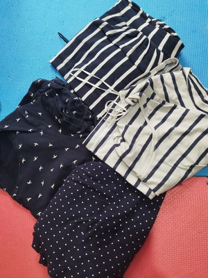 H&M maternity blouses pack of 4 used, size M, white and blue