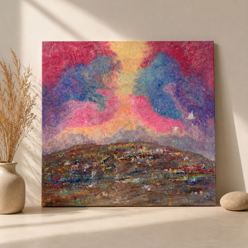Dreamy Sunset Handmade Painting