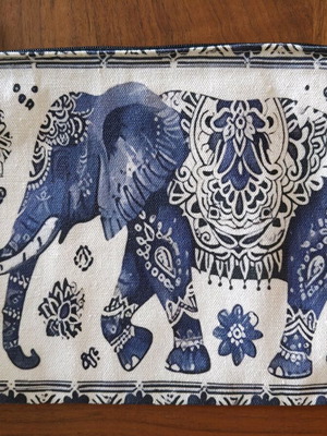 Boho elephant print pouch new