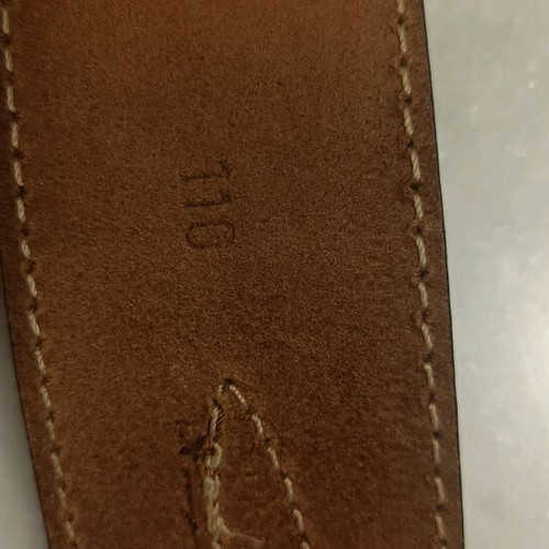 Men's leather belt brown like new with gold buckle 110 cm