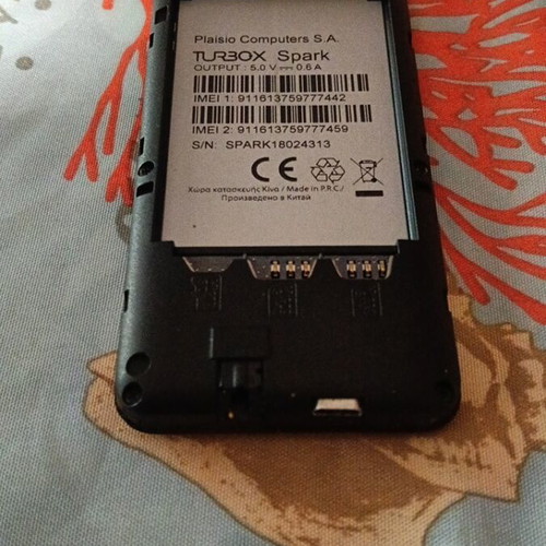 TURBOX Spark mobile phone used, black, dual SIM, memory card slot