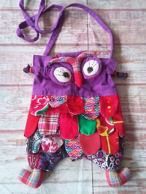Children's colorful owl shoulder bag used