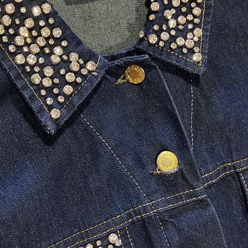 East Coast Jean jacket used, dark blue XL with Swarovski