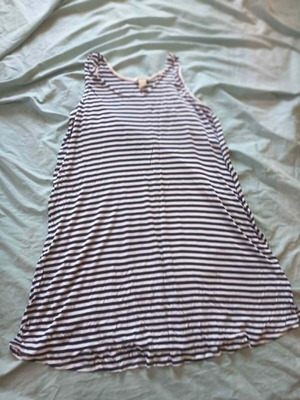 H&M dress like new, size M, white and blue