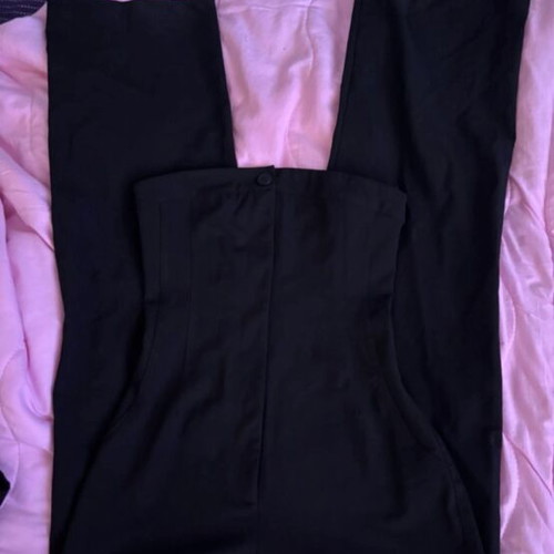 Pull & Bear jumpsuit black size S 36 8 like new with zipper and button