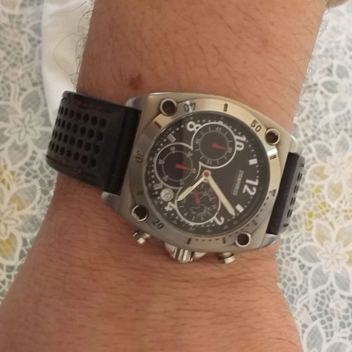 2temporise TCM men's wristwatch chronograph used, water resistant 10 bar