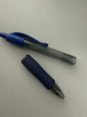 Pilot blue pen used, broken