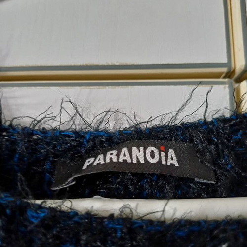 Paranoia sweater black with blue details like new, very warm
