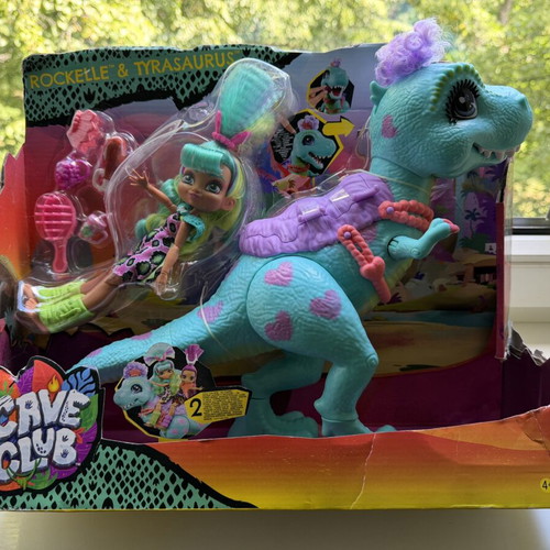 Cave Club Rockelle and Tyrasaurus doll set new, 25 cm