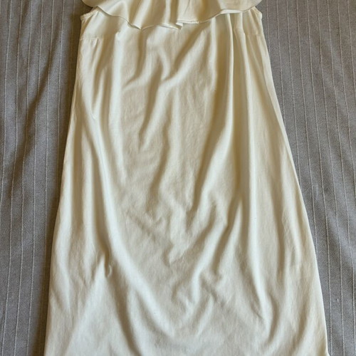 Susy Mix Off-White Midi Dress New 100% Cotton Made in Italy