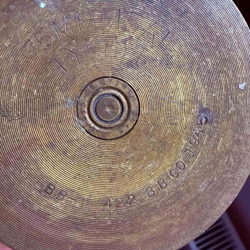 American 75mm M5A1 Artillery Cartridge Case WWII 1945 B.B.Co.
