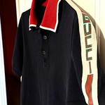 Gucci Pique Polo Stripe Logo T-shirt like new, blue, size M