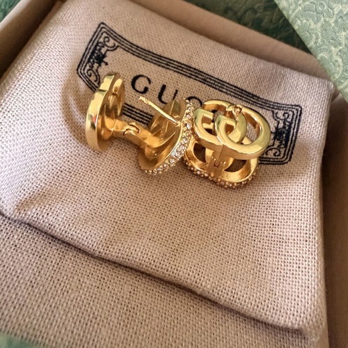 Gucci Double G gold tone earrings 2 in 1