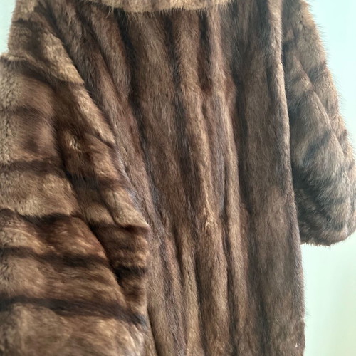 Vintage Mink Fur Coat Like New, Brown, Size L