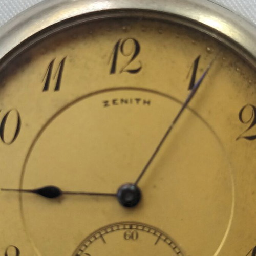Zenith collectible pocket watch refurbished, Grand Prix 1900 with 15 rubies