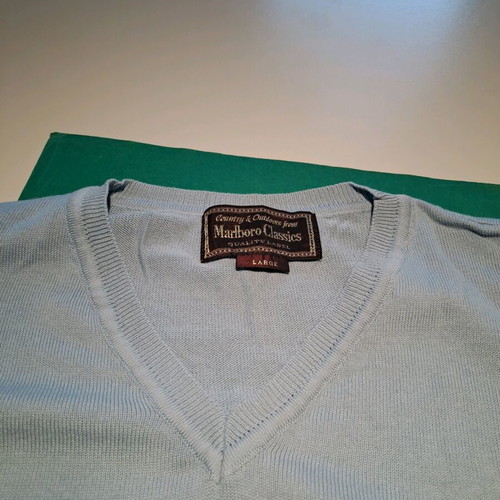Marlboro Men's Cotton Sweater Like New, Blue, Size L