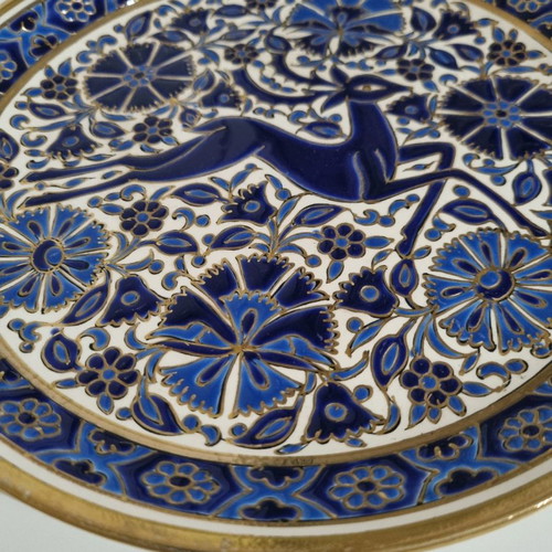 Ceramic plate G. Parperis used, handmade, diameter 24cm