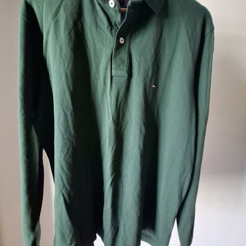 Tommy Hilfiger long-sleeve cotton shirt like new, size M, cypress green
