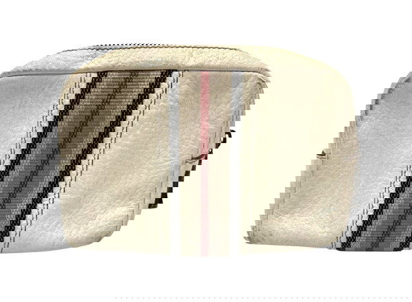 Burberry mini zip white clutch