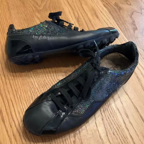 Byblos Women's Leather Black Sneakers Used, Size 39
