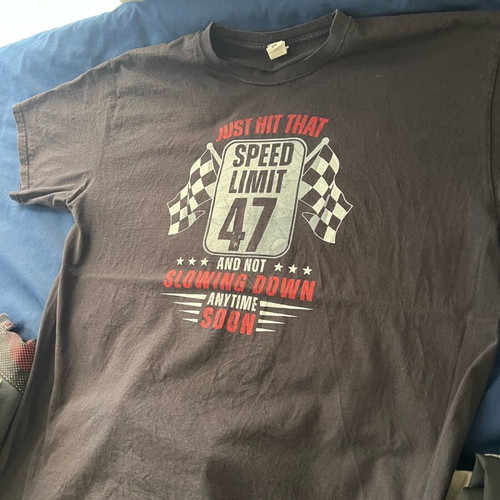 T-shirt Tae Fruit of the Loom used, size XXL, black with old school print