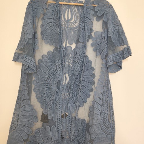 Blue beach kimono XXXL used with lace