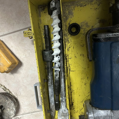 Bosch floor jackhammer used with accessories and metal case