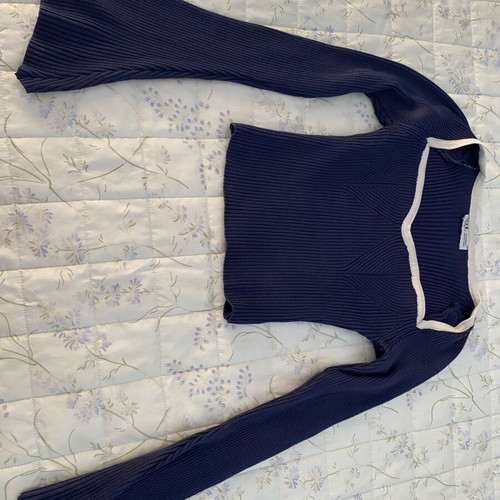 Zoelle blue crop blouse size S/M