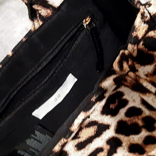 H&M animal print handbag with long strap, new