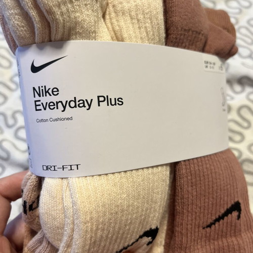 Nike Everyday Plus socks, 6 pairs, beige and brown