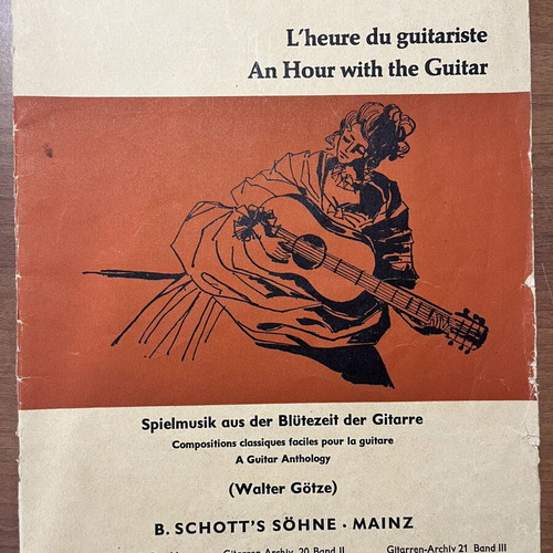 Vintage sheet music Die Stunde der Gitarre by Walter Götze used