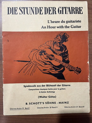 Vintage sheet music Die Stunde der Gitarre by Walter Götze used