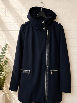 Michael Kors spring-autumn jacket with hood size S like new, blue