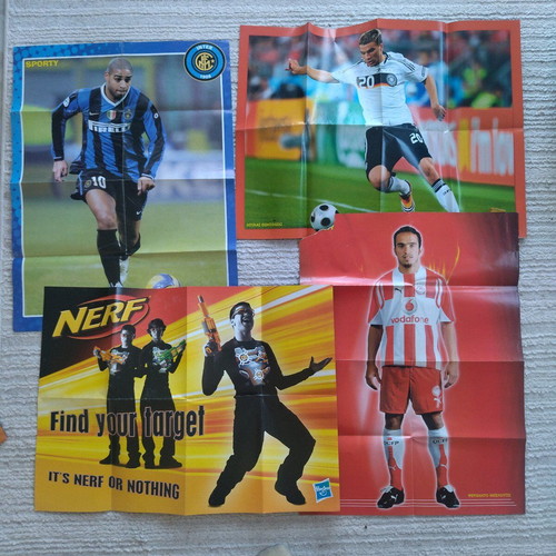Sports posters used, pack with various double-sided photos