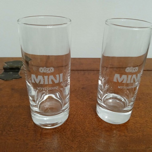 Ouzo Mini Mytilinis ouzo glasses like new, set of 2