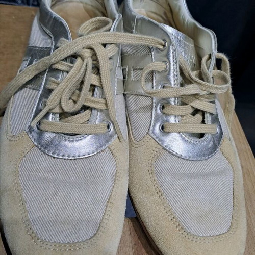 Hogan sneakers suede and fabric size 36 refurbished beige/silver