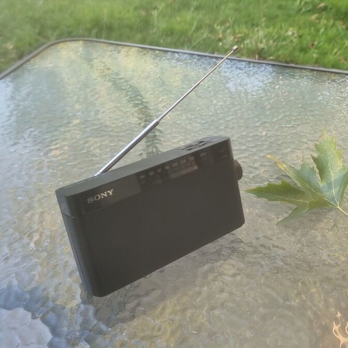 Sony ICF-306 portable analog radio used