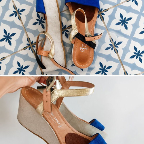 Leather sandals like new, size 38, with new soles and anti-slip pads