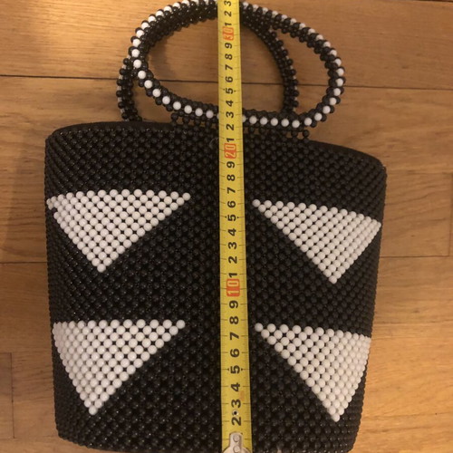 Ethnic Handbag New Black and White Beaded Summer Accessory